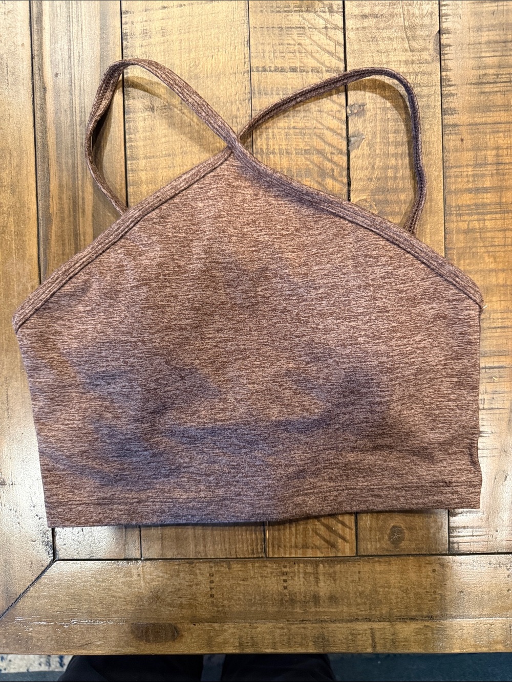 Seamless Heather Brown Crossback Bralette - Women Intimates
